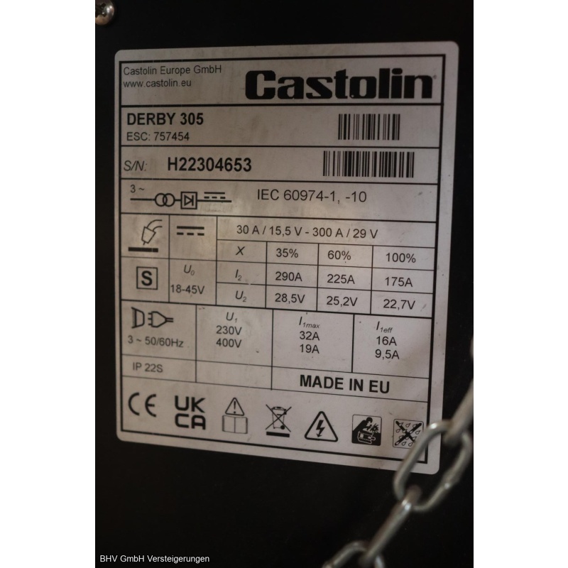 Schutzgas-Schweißgerät Castolin DERBY 305